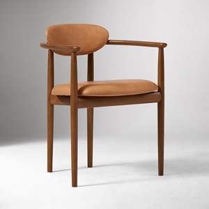 Contemporary Home Arm <b>Dining</b> <b>Chair</b> Solid <b>Wood</b> Frame Faux Leather for Home Office for Apartment Furniture - Product Image 1