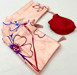 Collection Hiver/Eté Wear Flower Digital print Bright Color Latkan Work High Fashionable Saree With Blouse Piece For Sale - Product Image 2