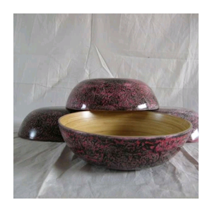 ชามไม้ไผ่ทำด้วยมือแบบชนบทที่ทนทานมีพื้นผิวเป็นไม้เหมาะสำหรับของว่างเสิร์ฟสลัดหรือเป็นของขวัญในโอกาส - Product Image 5