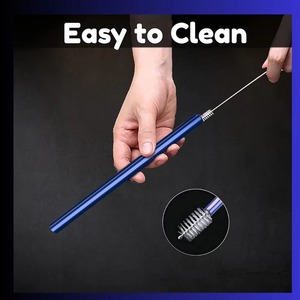 Handmade Premium Quality Straw Set Silver Finished Reusable Eco-Friendly Metal <b>Drinking</b> Straws Latest Design for Home <b>Bar</b> - Product Image 3