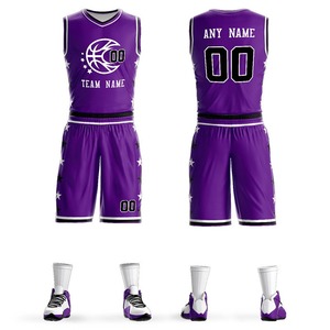 Vente en gros de maillots de basket-ball personnalisés vierges avec impression numérique, costume d'uniforme de maillot de basket-ball bon marché - Product Image 3