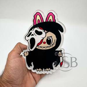 Azulejos de pestañas acrílicas con logotipo personalizado de Halloween con imanes para pinzas, azulejos de pestañas con personaje de dibujos animados de terror con logotipo personalizado - Product Image 4