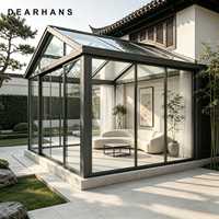 Véranda en aluminium robuste avec verre autonettoyant, cadre dissimulé, autoportante, en nylon PA66 pour projets hôteliers, garantie commerciale