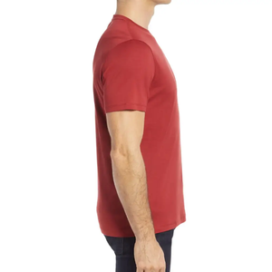 เสื้อยืดคอกลมแขนสั้นผ้าคอตตอนเนื้อนิ่มสีแดงแบบคลาสสิกสำหรับ100% ใส่ได้ทุกวันพอดีสำหรับยิมลายพื้น - Product Image 4