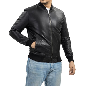 แจ็คเก็ตบอมเบอร์หนังวินเทจสำหรับผู้ชาย รุ่นปี 2026 แบบกลับด้านได้ สไตล์วิทยาลัย ขายส่ง - Product Image 1