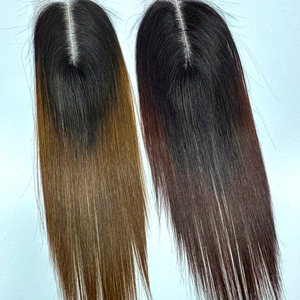 Perruque Lace Front de Cheveux Humains Naturels Vierges, Couleur Ombre Noire, Dentelle Frontale, Fermeture 2x6, 13x4, 13x6 - Product Image 1