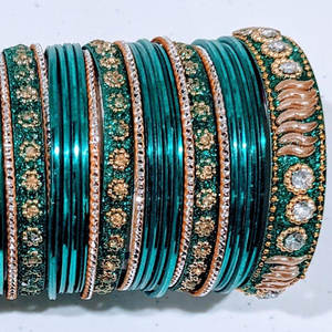 Venta al por mayor bajo MOQ alta calidad nupcial Chudiya conjuntos para la venta Servicios OEM Venta caliente brazaletes nupciales conjuntos - Product Image 4