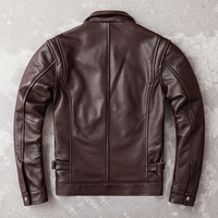 Nouvelle veste décontractée en cuir véritable pour homme, en toile enduite et cuir de vache, style urbain, col montant, coupe ajustée, imperméable et réversible pour l'hiver