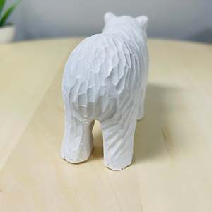 YEEYAYA intagliato a mano 5 \ "scultura in legno statua di orso bianco per la decorazione di animali selvatici statuetta di natale e giocattoli - Product Image 2
