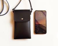Grosir dompet ponsel kulit Premium penutup leher telepon seluler dengan Slot kartu terbuat dari casing ponsel kulit asli