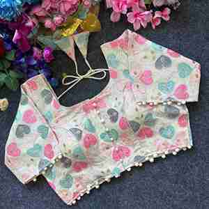 Dernier Diable Camric Coton Avec Séquence De Fil Et Broderie Travail Blouse Fabricant De Surat Au Taux Le Plus Bas - Product Image 3