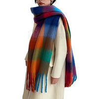 Écharpe d'hiver en polyester pour femme, douce, légère, respirante, élégante, longue, unie, style luxe, couleur personnalisable, vente en gros