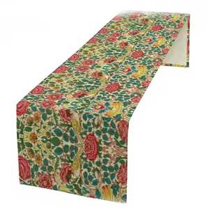 Camino de mesa de diseño Floral personalizado de alta calidad bordado tejido de algodón puro impreso al por mayor - Product Image 4