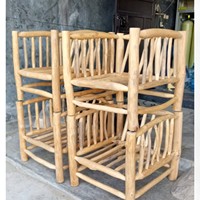 Ensemble de meubles d'extérieur traditionnels en teck massif, résistant aux intempéries, pour jardin et patio, avec coussins blancs, deux fauteuils et un canapé deux places