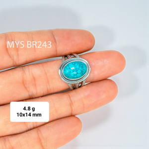 Bagues en argent fin faites à la main avec pierre précieuse turquoise, prix de gros, bagues et bijoux en argent sterling 925 - Product Image 1