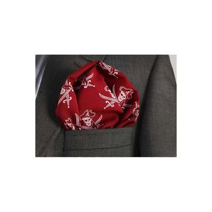 Claret Red and White Pirate Pattern Collar Pocket <b>Square</b> Elegant Textile Weaving Men's Adult Handkerchief - Product Image 1