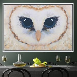 Art abstrait de l'hibou : décoration murale sur toile imprimée - Design élégant et moderne, TOILE ENCADRÉE BLANCHE - Product Image 1