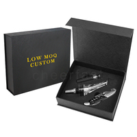 Nuevo Kit Aireador y Vertedor de Vino con Sacacorchos Delgado de Ébano y Tapón de Vino, Set de Accesorios Perfectos para Amantes del Vino, Regalo Ideal