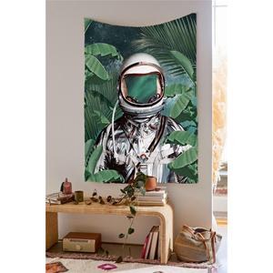 Spazio astronauta verde stampa digitale rivestimento murale, arte della parete, decorazione della parete