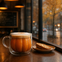 LAKOTTO Mug en verre à double paroi de 330 ml, corps intérieur coloré en forme de citrouille, avec poignée, verrerie en gros, verrerie à marque privée