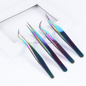 Pincettes à cils en acier inoxydable, extension de cils avec logo privé - Product Image 3