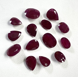 100% Natural African <b>Ruby</b> Heated 6x7-6x8mm Oval Pear Cut Deep Red Color 170 Carat Loose Gemstone for Making Jewellery - Product Image 1