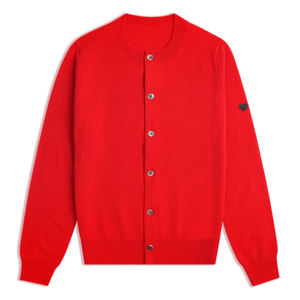 Pull en tricot pour femme à col en V, manches longues, de haute qualité, en gros, avec logo sur le devant, 100% coton - Product Image 2