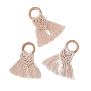 ชุดผ้าเช็ดปากลูกปัด macrame ทำด้วยมือสำหรับตกแต่งโต๊ะแหวนเสื้อผ้าสำหรับเครื่องใช้บนโต๊ะอาหารและอุปกรณ์ครัว - Product Image 1