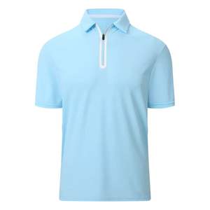Polo de Golf de Manga Corta para Hombre, Color Sólido, Secado Rápido, Informal, con Estampado, Cuello con Solapa y Cremallera, Absorbe el Sudor - Product Image 3