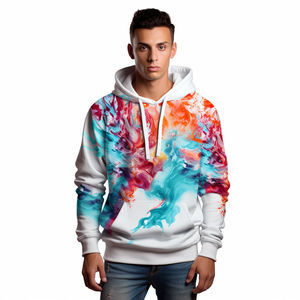 Customize Size Men's Premium Quality 100% Cotton Tie Dye Hoodie <b>Sweatshirt</b> Winter Pullover Hooded Solid Print Fashionable - Product Image 4