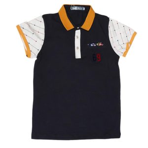 Boys Polo <b>Half</b> <b>Sleeve</b> <b>T</b>-<b>Shirt</b> - Navy Blue - Product Image 1