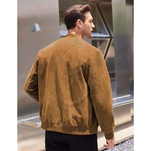 แจ็คเก็ตบอมเบอร์หนังนิ่มสำหรับผู้ชาย, แจ็คเก็ตสไตล์วินเทจระบายอากาศได้ดีขนาดใหญ่น้ำหนักเบา - Product Image 4