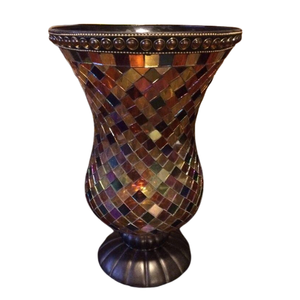 Mosaic Glass <b>Hurricane</b> Holder Multiple Color Candle Holder Decorative <b>Hurricane</b> Traditional Mosaic <b>Hurricane</b> - Product Image 1