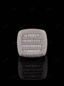 Bague Hip Hop entièrement sertie de diamants Moissanite VVS taille baguette en argent sterling 925, fabricant et fournisseur, New York, États-Unis, GRA - Product Image 2