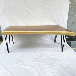 Handmade West Indian Mahogany Wood <b>Sofa</b> <b>Table</b> with Hairpin Legs 120x60cm Slab Farmhouse Style BMT065 Living Room Furniture - Product Image 6