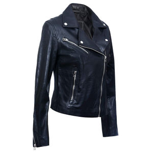 Proveedor de Chaquetas de Cuero de Lujo para Mujer en Pakistán, Cuero de Oveja Suave con Elegante Cuello de Piel, Diseño Elegante - Product Image 6