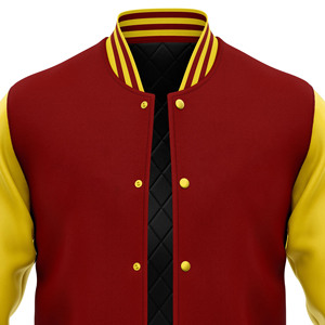 Chaqueta Letterman chaqueta universitaria al por mayor para invierno y otoño lana y forro de seda decoración de botones - Product Image 6