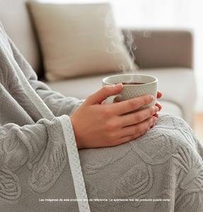 Manta Térmica para Cama 150x200cm, Textura de Mariposas, 100% Poliéster Suave, Acolchada, para Cama y Sofá, Gris, Rosa, Verde, Beige - Product Image 2