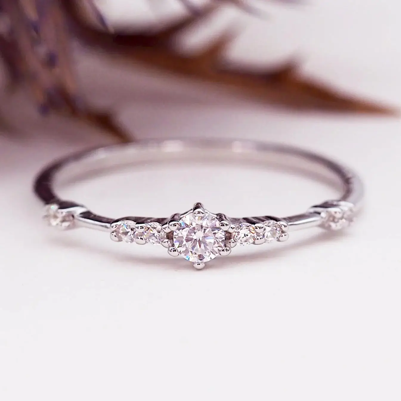 คุณภาพสูงMoissaniteหินแหวนเงินสเตอร์ลิง925หมั้นงานแต่งงานแหวนนิรันดร์triple bandออกแบบฟรีขนาด