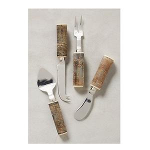 Recién llegado, colección de cocina, juegos de queso de acero inoxidable, utensilios de madera, mármol y acero inoxidable con herramientas de queso chapadas en oro - Product Image 5