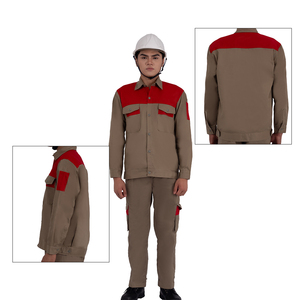 Camisas de trabajo de algodón de alta visibilidad y manga larga para hombre, ropa de construcción reflectante, bolsillos delanteros resistentes para ropa de trabajo - Product Image 4