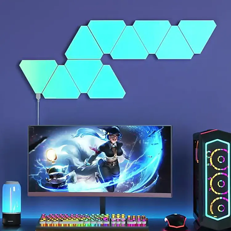 JAIYI WiFi + IR akıllı ev DIY tasarım RGB IC kontrol kiti için APP üçgen akıllı LED ışık Panel Bar atmosfer aydınlatma