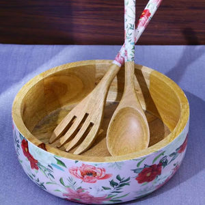 Tazones de Ensalada de Madera Impresos Personalizados de Primera Calidad, Diseño Único, Madera Natural, Más Vendidos, Desechables, para Campamento, Catering, Hechos a Mano - Product Image 1