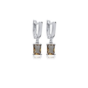 5x7mm Recktangle Forme Dangle Boucle D'oreille Sultanite Pierre 925 En Argent Sterling En Gros Fine Jewelry Turc - Product Image 1