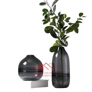 Vase à fleurs en verre transparent de grande capacité, style design moderne, décoration d'art, unique, citrouille, pour la maison, mariage, table - Product Image 5