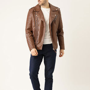 Veste en cuir de mode en toile de haute qualité avec logo personnalisé pour hommes, imperméable, coupe-vent, écologique, pour l'hiver et les activités de plein air - Product Image 4