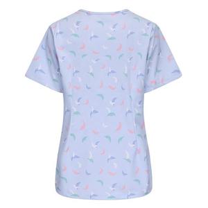 Uniforme de enfermera médica personalizable con cuello en V para mujer, con estampado completo, tejido de punto para hospital infantil - Product Image 3