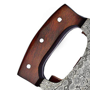 Fábrica de cubiertos OEM ODM personalizada al por mayor, cortador de pizza hecho a mano de acero inoxidable resistente, hacha, mango de madera de grado industrial - Product Image 4