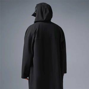 Veste de pluie longue à capuche pour hommes-Manteau léger imperméable et coupe-vent avec design sur toute la longueur, parfait pour les activités de plein air - Product Image 6