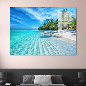 Impression sur toile de paysage marin élégant : art mural sur le thème de la sérénité côtière, verre - Product Image 1